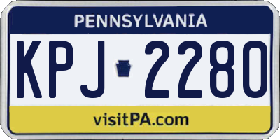 PA license plate KPJ2280