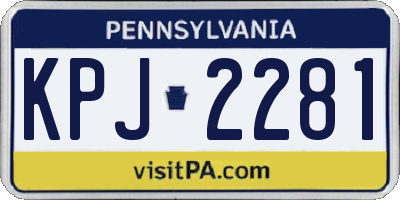 PA license plate KPJ2281