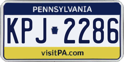 PA license plate KPJ2286