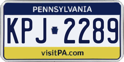 PA license plate KPJ2289