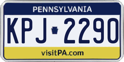PA license plate KPJ2290
