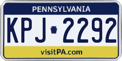 PA license plate KPJ2292