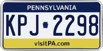 PA license plate KPJ2298