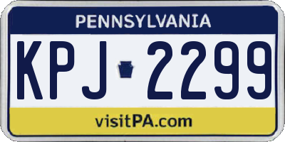 PA license plate KPJ2299