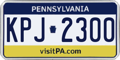 PA license plate KPJ2300