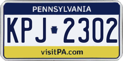 PA license plate KPJ2302