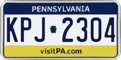 PA license plate KPJ2304
