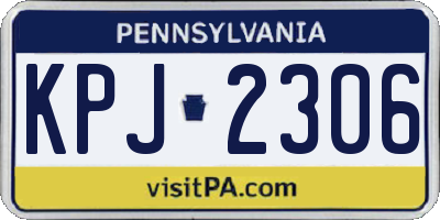 PA license plate KPJ2306