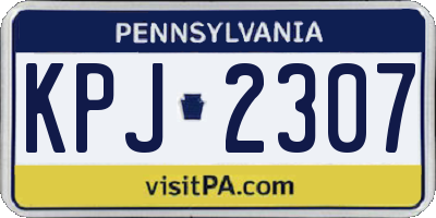 PA license plate KPJ2307