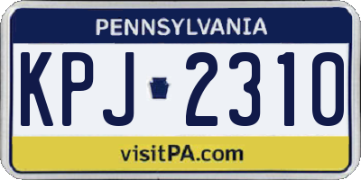 PA license plate KPJ2310