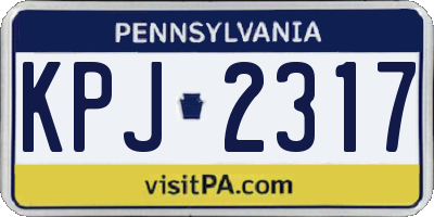 PA license plate KPJ2317