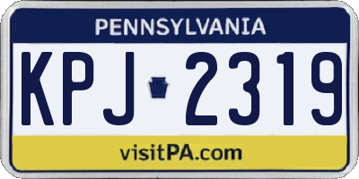PA license plate KPJ2319