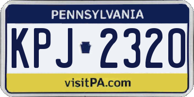 PA license plate KPJ2320