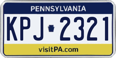 PA license plate KPJ2321