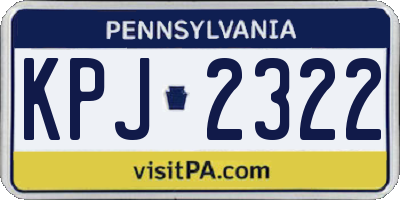 PA license plate KPJ2322