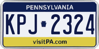 PA license plate KPJ2324