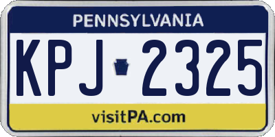 PA license plate KPJ2325