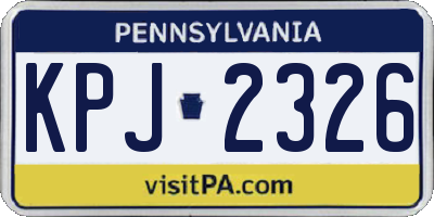 PA license plate KPJ2326