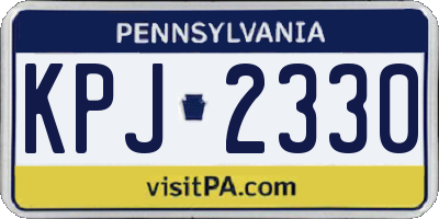 PA license plate KPJ2330