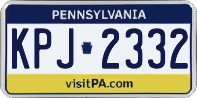 PA license plate KPJ2332