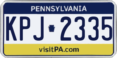 PA license plate KPJ2335