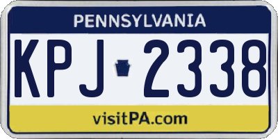 PA license plate KPJ2338