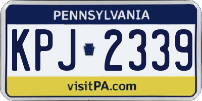 PA license plate KPJ2339