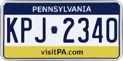 PA license plate KPJ2340