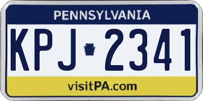 PA license plate KPJ2341