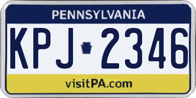 PA license plate KPJ2346