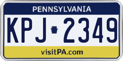 PA license plate KPJ2349