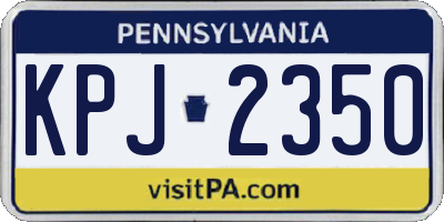 PA license plate KPJ2350