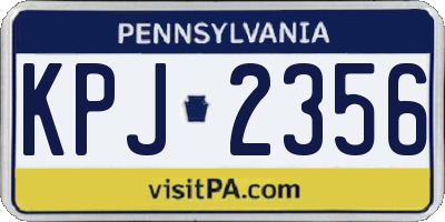 PA license plate KPJ2356