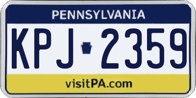 PA license plate KPJ2359