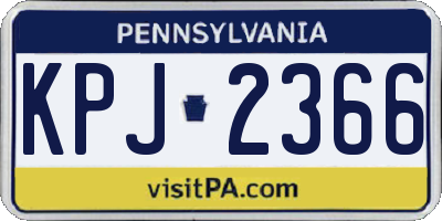 PA license plate KPJ2366