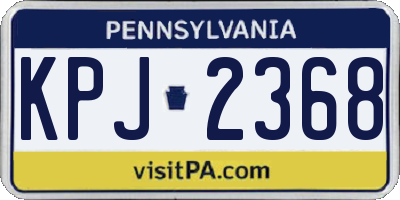 PA license plate KPJ2368