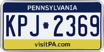 PA license plate KPJ2369
