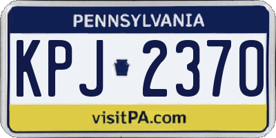 PA license plate KPJ2370