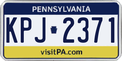 PA license plate KPJ2371