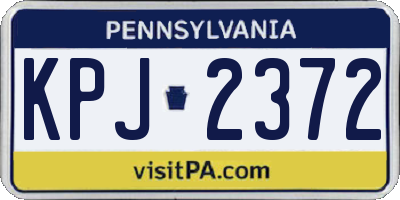 PA license plate KPJ2372