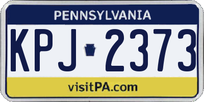 PA license plate KPJ2373