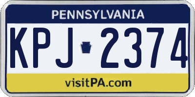 PA license plate KPJ2374