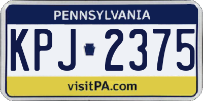 PA license plate KPJ2375