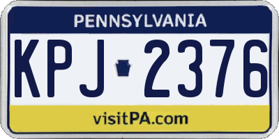 PA license plate KPJ2376