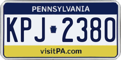 PA license plate KPJ2380