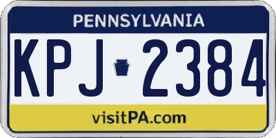 PA license plate KPJ2384