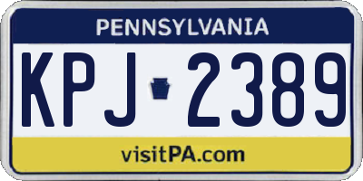 PA license plate KPJ2389