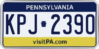 PA license plate KPJ2390