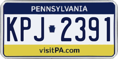 PA license plate KPJ2391