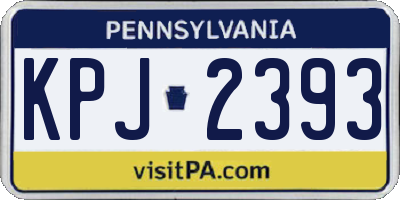 PA license plate KPJ2393